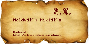 Moldván Miklós névjegykártya